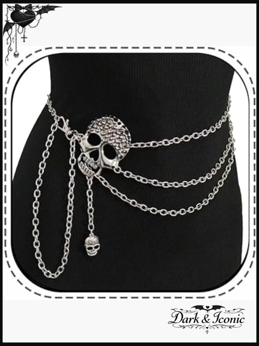Skull Layered Waist Chain Belt Gothic Punk Tassel Body Belly Chains